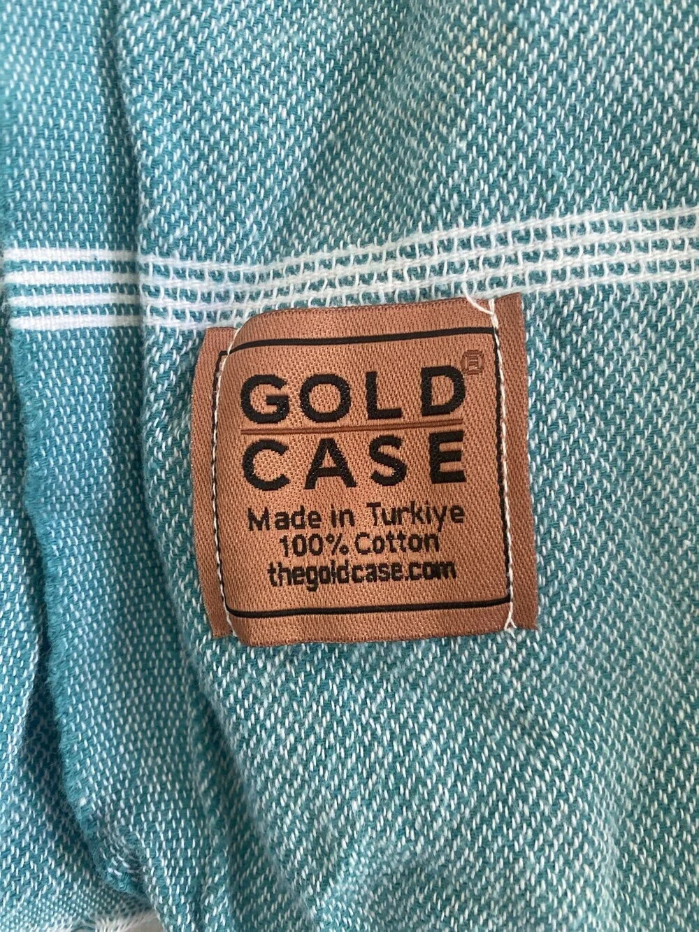 Handmade Gold Case Teal Turkish Cotton Swim Poncho & Bag Girls 4-5Y